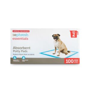 so phresh essentials absorbent potty pads for dogs, count of 100