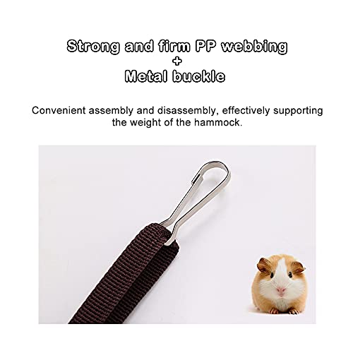 Small Animal Hammocks Plush Hideout Pet Cage Hammock for Ferret Hamster Guinea Pig Chinchilla Flying Squirrel Hanging Bed (Khaki)