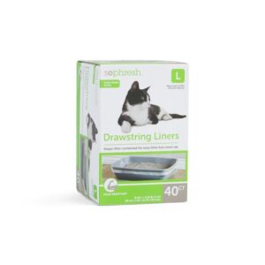 so phresh drawstring liners with fresh water scent cat litter box, 35" l x 15" w, count of 40