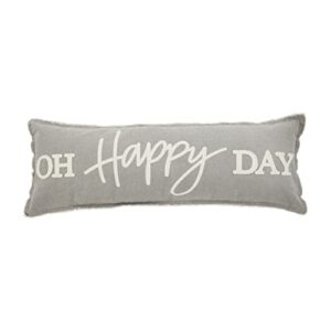 mud pie, gray, 12" x 35 1/2" happy day long pillow