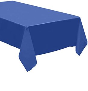 qqoutlet pack of 4: disposable plastic tablecloths/table covers, 54 x 108 inches each (blue)