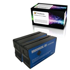 ocproducts remanufactured ink cartridge for hp 962xl black ink cartridge 2 pack for officejet pro 9010 9012 9013 9014 9015 9016 9018 9019 9020 9022 9023 9025 9026 9028
