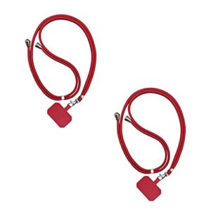 miahhy cogear - universal phone lanyard patch, nylon patch phone lanyard, compatible with most smartphones(does not include phone case) (2pcs - red)