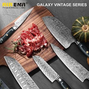 AIRENA Santoku Knife - 7" Japanese Style Kitchen Knife - X50CrMov15 German Steel Blade & Full Tang Ergonomic Pakkawood Handle - Best Value Ultra Sharp Cooking Chef Knife Giftbox