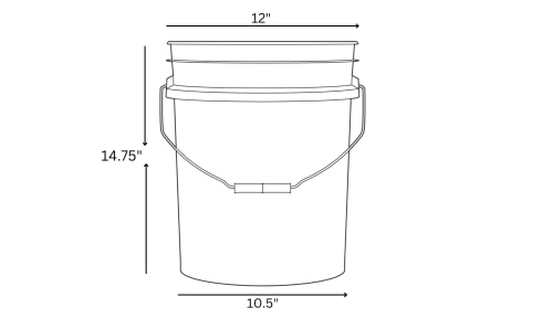 House Naturals 5 Gallon Plastic Bucket Pail Food Grade BPA Free with Blue Air Tight Screw on Lid(Pack of 3) Made in USA pails