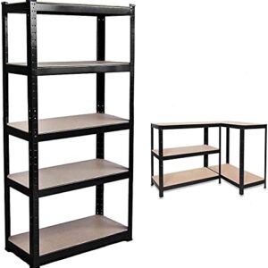 QiMu Storage Rack Shelving Unit Storage Shelf Steel Garage Utility Rack 5-Shelf Adjustable Shelves Heavy Duty Display Stand,1929LB Total Capacity Garage Shed Storage Shelving Units