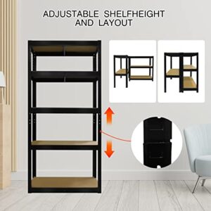 QiMu Storage Rack Shelving Unit Storage Shelf Steel Garage Utility Rack 5-Shelf Adjustable Shelves Heavy Duty Display Stand,1929LB Total Capacity Garage Shed Storage Shelving Units