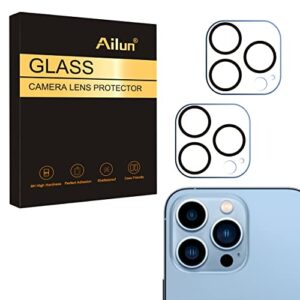 ailun camera lens protector for iphone 13 pro 6.1" & iphone 13 pro max 6.7",tempered glass,9h hardness,ultra hd,anti-scratch,easy to install,case friendly [does not affect night shots] [2 pack]