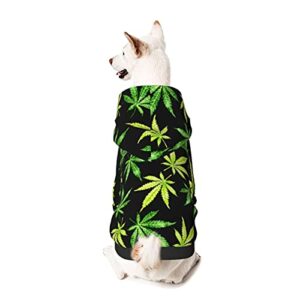 Marijuana Leaf Dog Clothes Pets Wear Hoodies for Small Dogs Vest Clothes Warm Coat Puppy Outfits Cold Weather Spring Dogs Clothing