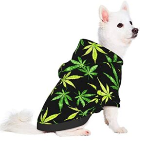 Marijuana Leaf Dog Clothes Pets Wear Hoodies for Small Dogs Vest Clothes Warm Coat Puppy Outfits Cold Weather Spring Dogs Clothing