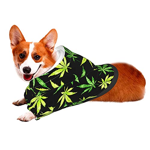 Marijuana Leaf Dog Clothes Pets Wear Hoodies for Small Dogs Vest Clothes Warm Coat Puppy Outfits Cold Weather Spring Dogs Clothing