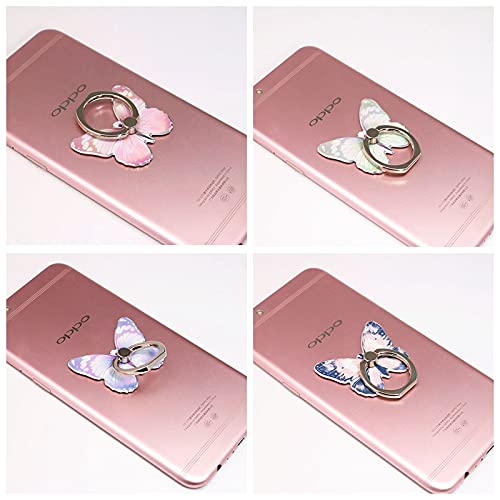 Ralcosuss Cute Butterfly Phone Ring Finger Holders, Cell Phone Ring Stands Mount Smartphone Kickstand for Desk 360 Degree Rotation(5Packs)