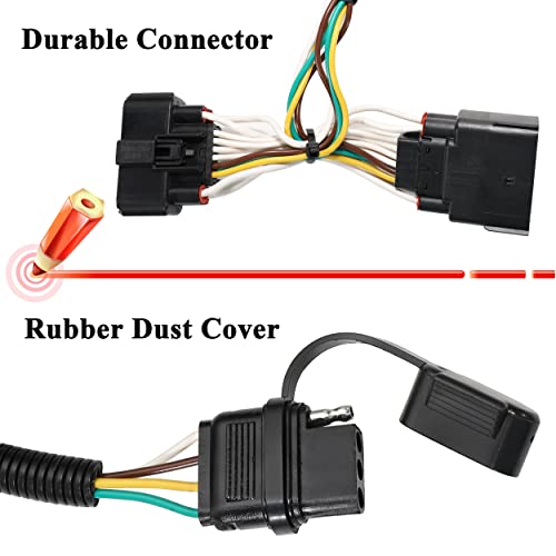 Oyviny Custom 4 Way Trailer Wiring Harness for 2011-2019 Ford Explorer, Plug and Play Trailer Light Wiring for Explorer