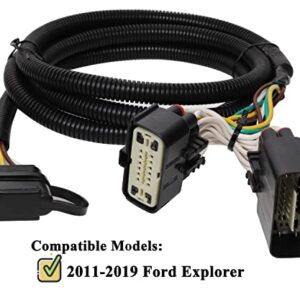 Oyviny Custom 4 Way Trailer Wiring Harness for 2011-2019 Ford Explorer, Plug and Play Trailer Light Wiring for Explorer