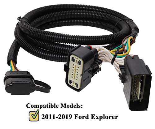 Oyviny Custom 4 Way Trailer Wiring Harness for 2011-2019 Ford Explorer, Plug and Play Trailer Light Wiring for Explorer