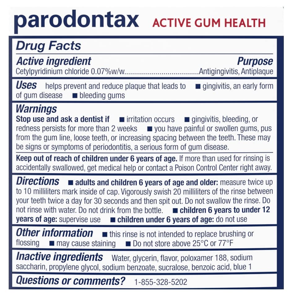 Parodontax Active Gum Health Mouthwash, Antiplaque and Antigingivitis Mouthwash, Mint, 3x16.9 Fl Oz