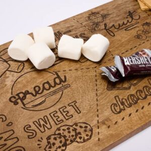 Mud Pie Wooden S'mores Map Board Set, Brown, 9" x 21.5"