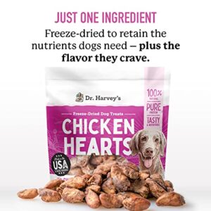 Dr. Harvey's Chicken Hearts Freeze Dried Training Dog Treats with Real Chicken Hearts for Dogs, 7 Ounces