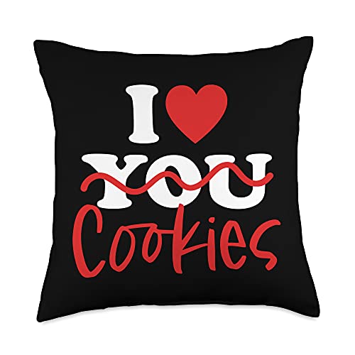 I Love Cookies Designs By JAC I Love Cookies Throw Pillow, 18x18, Multicolor