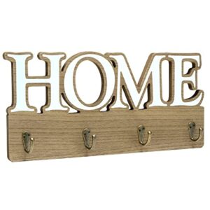 excello global products rustic home wall mounted coat rack with 4 hooks. overall size is 16" x 7". use as coat rack, hat organizer, key holder. perfect for entryway, kitchen, bathroom, hallway