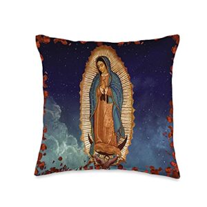 la virgen de guadalupe designs la virgen de lady of guadalupe decorative throw pillow, 16x16, multicolor