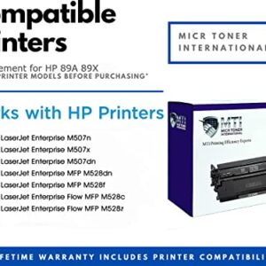 MTI 89X MICR High Yield Replacement for HP 89X CF289X | HP Enterprise M507dn M507n M507x M507dng MFP M528dn M528c M528f M528z | 89A CF289A USA Remanufactured Check Printer Ink (with Bypass Chip)