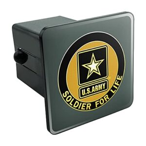u.s. army soldier for life logo tow trailer hitch cover plug insert