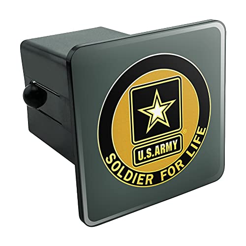 U.S. Army Soldier for Life Logo Tow Trailer Hitch Cover Plug Insert