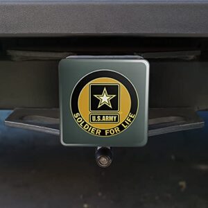 U.S. Army Soldier for Life Logo Tow Trailer Hitch Cover Plug Insert