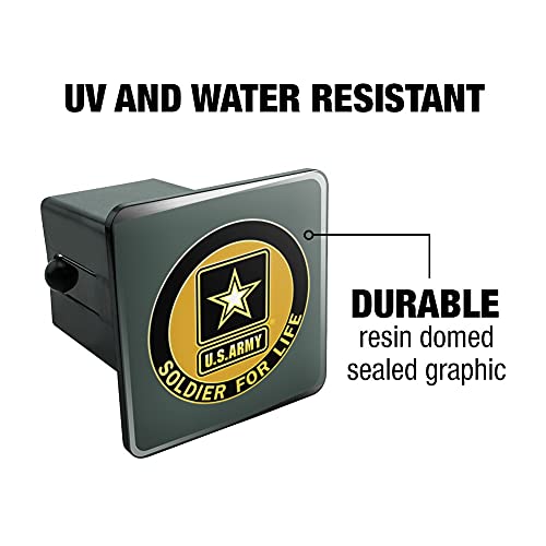 U.S. Army Soldier for Life Logo Tow Trailer Hitch Cover Plug Insert