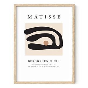 HAUS AND HUES Henri Matisse Prints and Posters Matisse Paper Cutouts and Art Exhibition Poster Matisse Poster Prints Matisse Paintings Abstract Art Prints Wave Leaf Matisse Framed Beige - 12x16