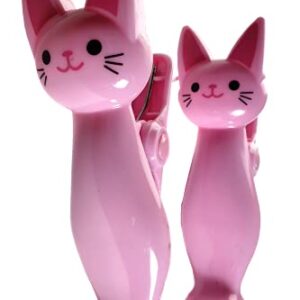 Pink Cat Style Beach Towel Clips Jumbo Size for Beach Chair, Cruise Beach Patio, Pool Accessories for Chairs, Household Clip, Baby Stroller. by C&H Solutions