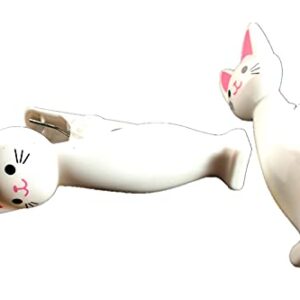 White Cat Style Beach Towel Clips Jumbo Size for Beach Chair, Cruise Beach Patio, Pool Accessories for Chairs, Household Clip, Baby Stroller. by C&H Solutions