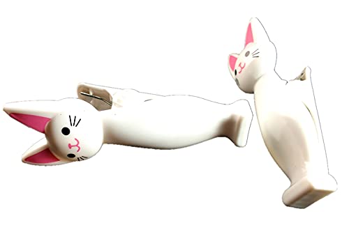 White Cat Style Beach Towel Clips Jumbo Size for Beach Chair, Cruise Beach Patio, Pool Accessories for Chairs, Household Clip, Baby Stroller. by C&H Solutions