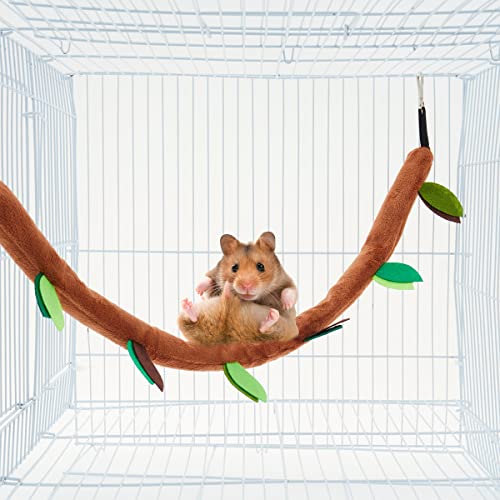 Befirys 5PCS Hamster Hammock Small Animals Hanging Warm Bed House Rat Cage Nest Accessories Toy Hanging Tunnel and Swing for Sugar Glider Squirrel Playing Sleeping,Brown