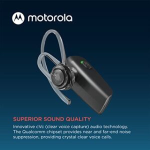 Motorola Bluetooth Earpiece HK385 in-Ear Wireless Mono Headset with CVC Touch Control for Clear Voice Calls - IPX4 Sweat Resistant, Smart Touch/Voice Control, Noise Suppression, Multipoint Connect