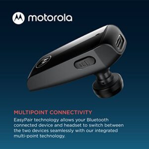 Motorola Bluetooth Earpiece HK385 in-Ear Wireless Mono Headset with CVC Touch Control for Clear Voice Calls - IPX4 Sweat Resistant, Smart Touch/Voice Control, Noise Suppression, Multipoint Connect