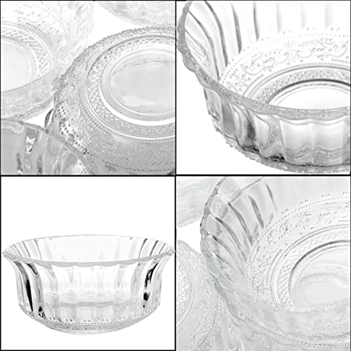 Frcctre 16 Pack 4 Inch Glass Bowls, 8.5 Oz Mini Glass Prep Bowls Salad Bowls Dessert Bowls Candy Bowl Serving Bowls for Kitchen Prep, Dessert, Dips, Candy, Nuts, Snack - Dishwasher Safe