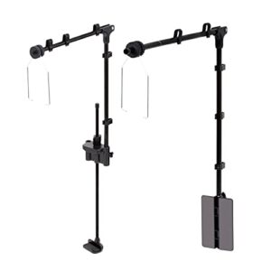 wacool adjustable terrarium stand pack of 2, 2 in 1 reptile light stand for dual reptile fixtures, reptile lamp stand height adjustable 11.8in to 23.6in, max. 4 bulbs supported