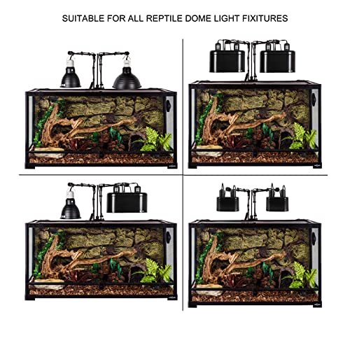 WACOOL Adjustable Terrarium Stand Pack of 2, 2 in 1 Reptile Light Stand for Dual Reptile Fixtures, Reptile Lamp Stand Height Adjustable 11.8IN to 23.6IN, Max. 4 Bulbs Supported