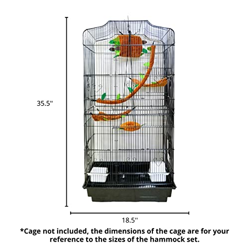 5 Pcs Sugar Glider Supplies Cage Accessories Hammock Set Hanging Cage Bed Hideout for Small Animal Pets Hamster Rat Guinea Pig Squirrel Gerbils