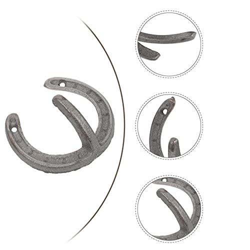 YARDWE 4Pcs Cast Iron Wall Hooks Horseshoe Shaped Wall Hanger Coat Hook Hat Horse Hook Vintage Wall Hook Farmhouse Decorative Hooks for Hanging Robe Towels Coats Bags