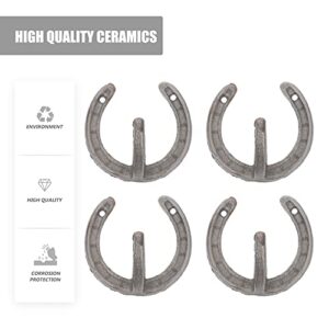 YARDWE 4Pcs Cast Iron Wall Hooks Horseshoe Shaped Wall Hanger Coat Hook Hat Horse Hook Vintage Wall Hook Farmhouse Decorative Hooks for Hanging Robe Towels Coats Bags