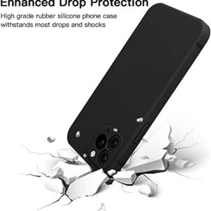 KPKHDI iPhone 13 Pro Max Case Compatible with iPhone 13 Pro Max Matte Silicone Stain Resistant Cover with Full Body Protection Anti-Scratch Shockproof Case 6.7 inch (Black)