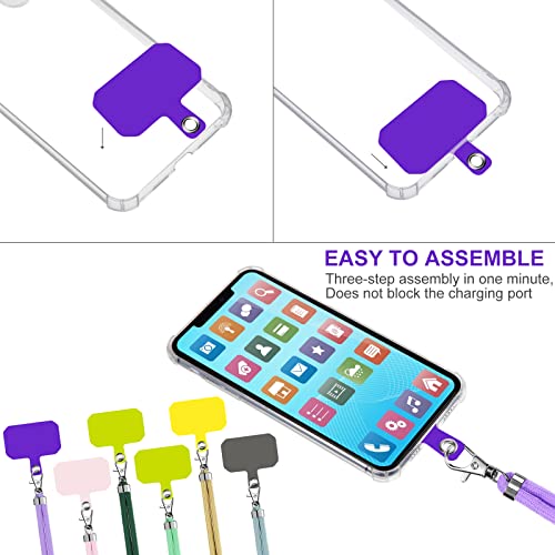 6 Pieces Phone Lanyard Neck Nylon Cell Phone Lanyard Crossbody Adjustable Universal Strap Detachable Safety Pad Compatible (Fresh Color)