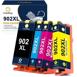 colorking remanufactured ink cartridge replacement for hp 902xl 902 xl ink cartridges to use with hp officejet pro 6978 6968 6970 6958 6962 6975 6960 6954 printer (4 high yield combo packs)