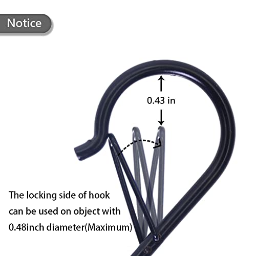 FOONLOK 8PCS S Hooks for Hanging - S Shaped Hooks for Kitchen Utensil and Closet Rod - Black S Hooks for Hanging Plants, Pots and Pans, Bags - Heavy Duty Rustproof Safety Buckle Design - 3.5 Inch