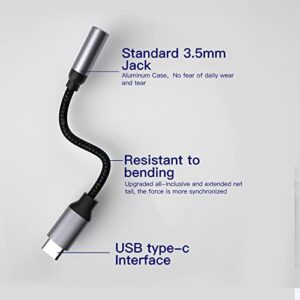 Sonzoll USB C to 3.5mm Audio Adapter (2 Pack) USB Type C to AUX Headphone Jack Hi-Res DAC Cable Adapter for Pixel 4 Samsung Galaxy S21 S20 Ultra S20+ Note 20 OnePlus 7T and More
