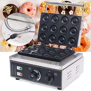 donut maker machine electric doughnut baker maker machine 110v commercial use nonstick, temperature 122-572℉,commercial waffle for restaurant and home use (12 holes donut maker)