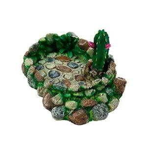 Bitray Reptile Feeder Bowl Resin Reptile Platform Amphibian Water Dish Food Feeder Bowl